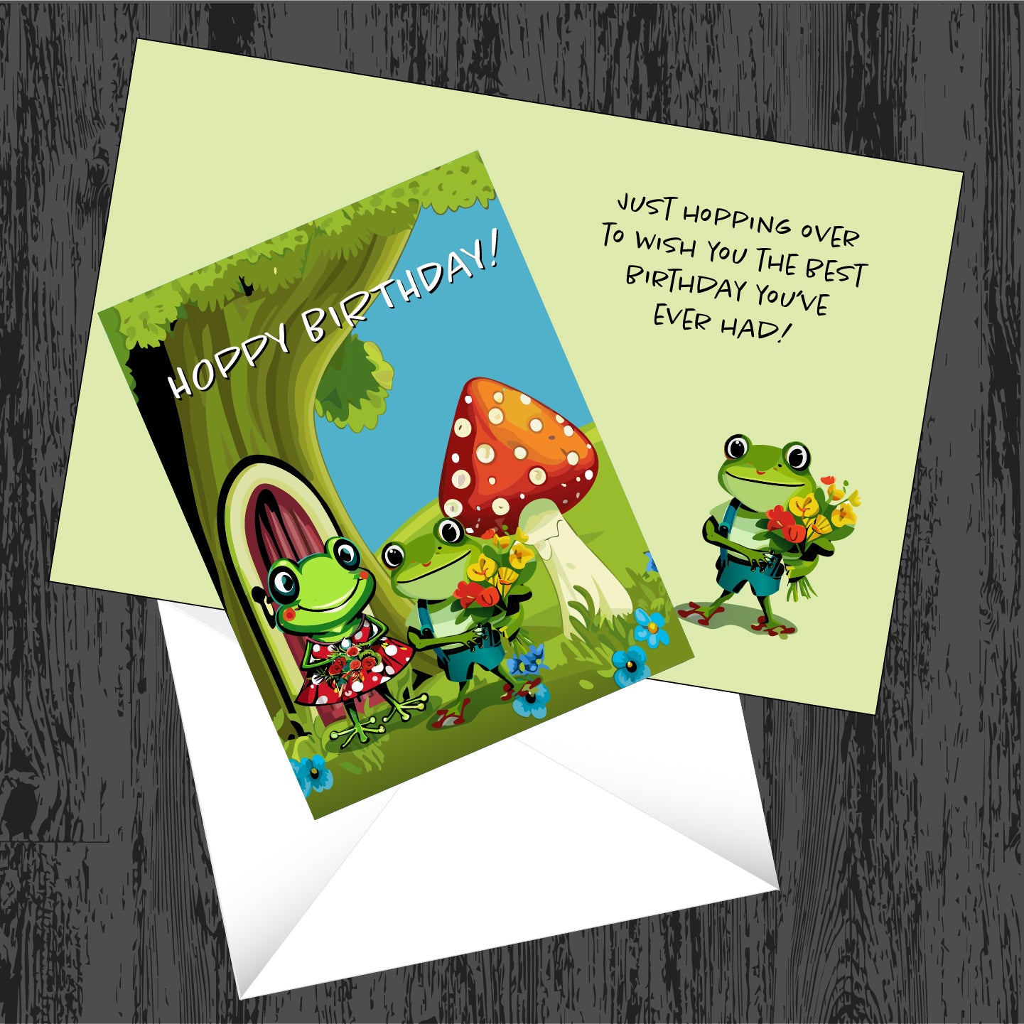 Frog Friend Birthday Card, 5.5"x4.25", envelope included, message text below