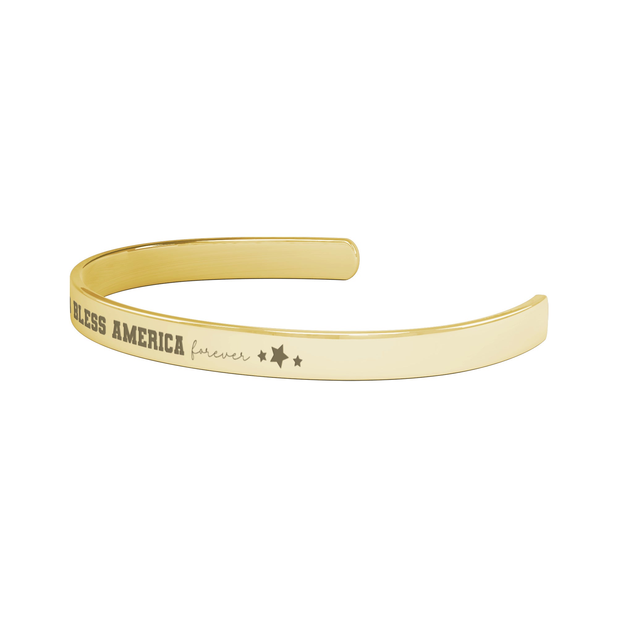 God Bless America Cuff Bracelet-Gold, Rose Gold, or Silver