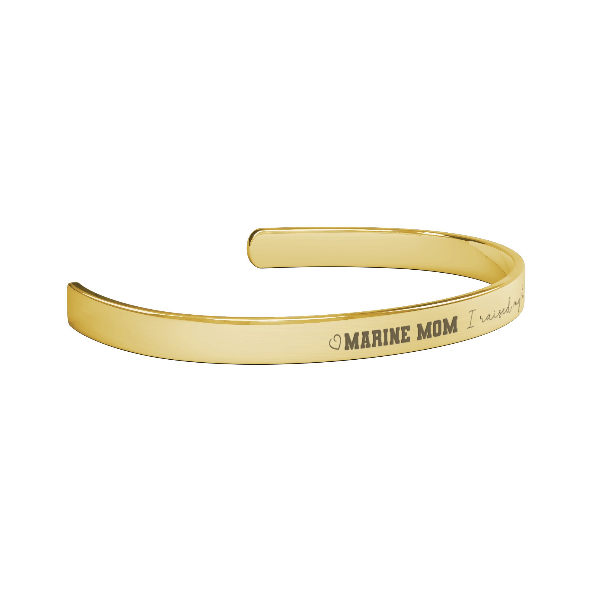 Marine Mom Cuff Bracelet-Gold, Red Gold or Silver