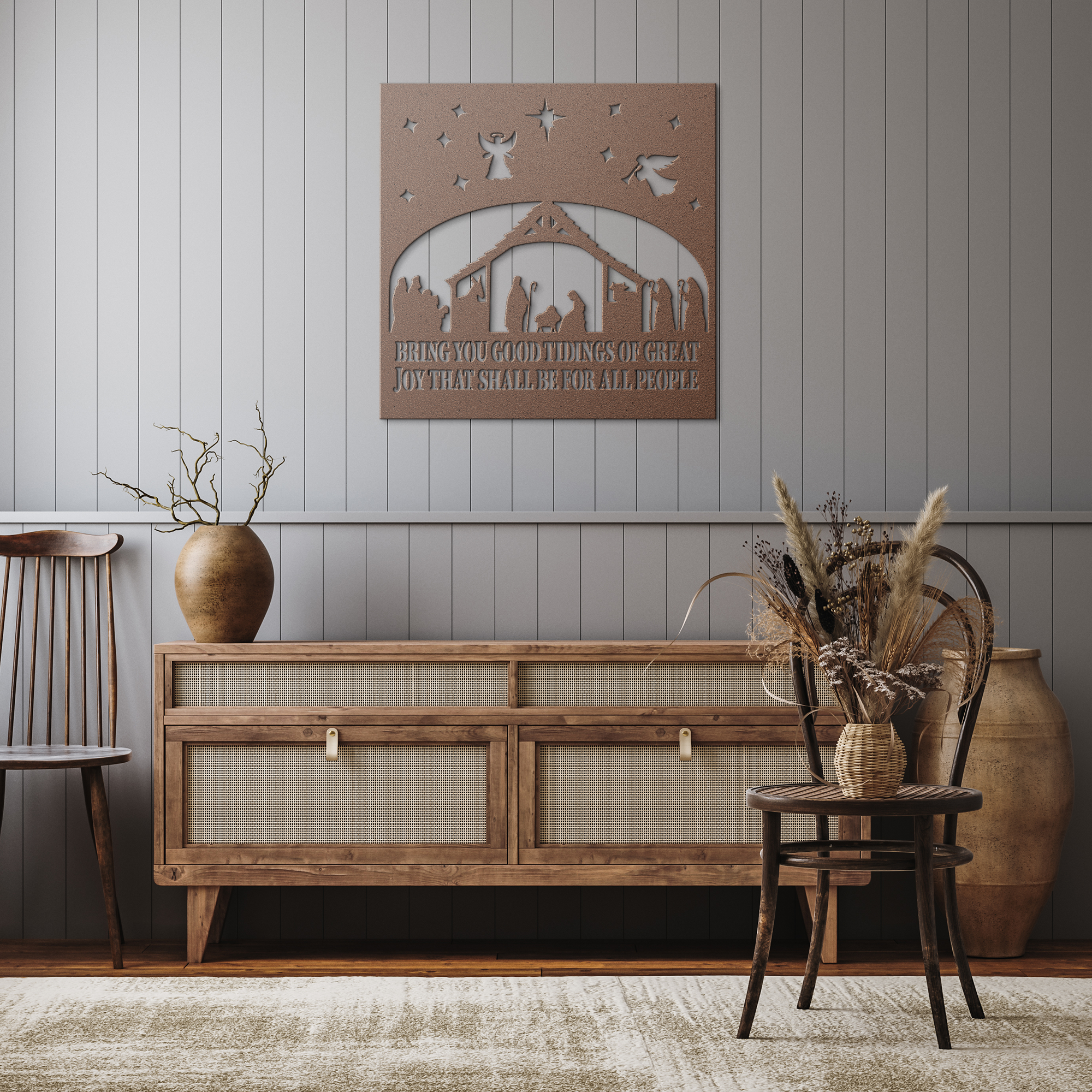 Nativity_Die-Cut_Metal_Sign_Copper_Rustic_Hallway_Mockup.png