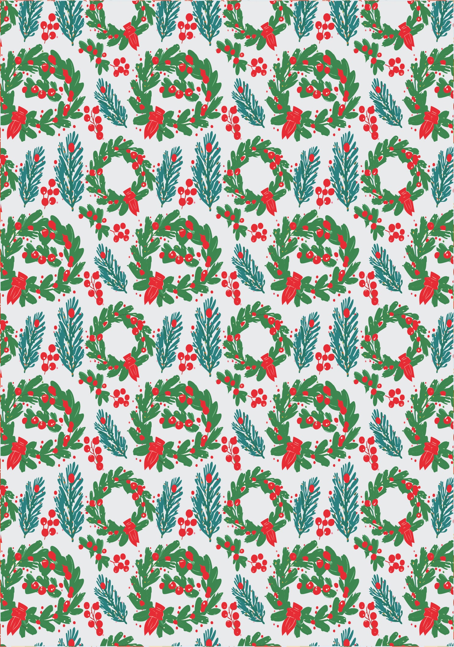 Artsy Wreath Wrapping Paper, 20" X 29", 5 sheets