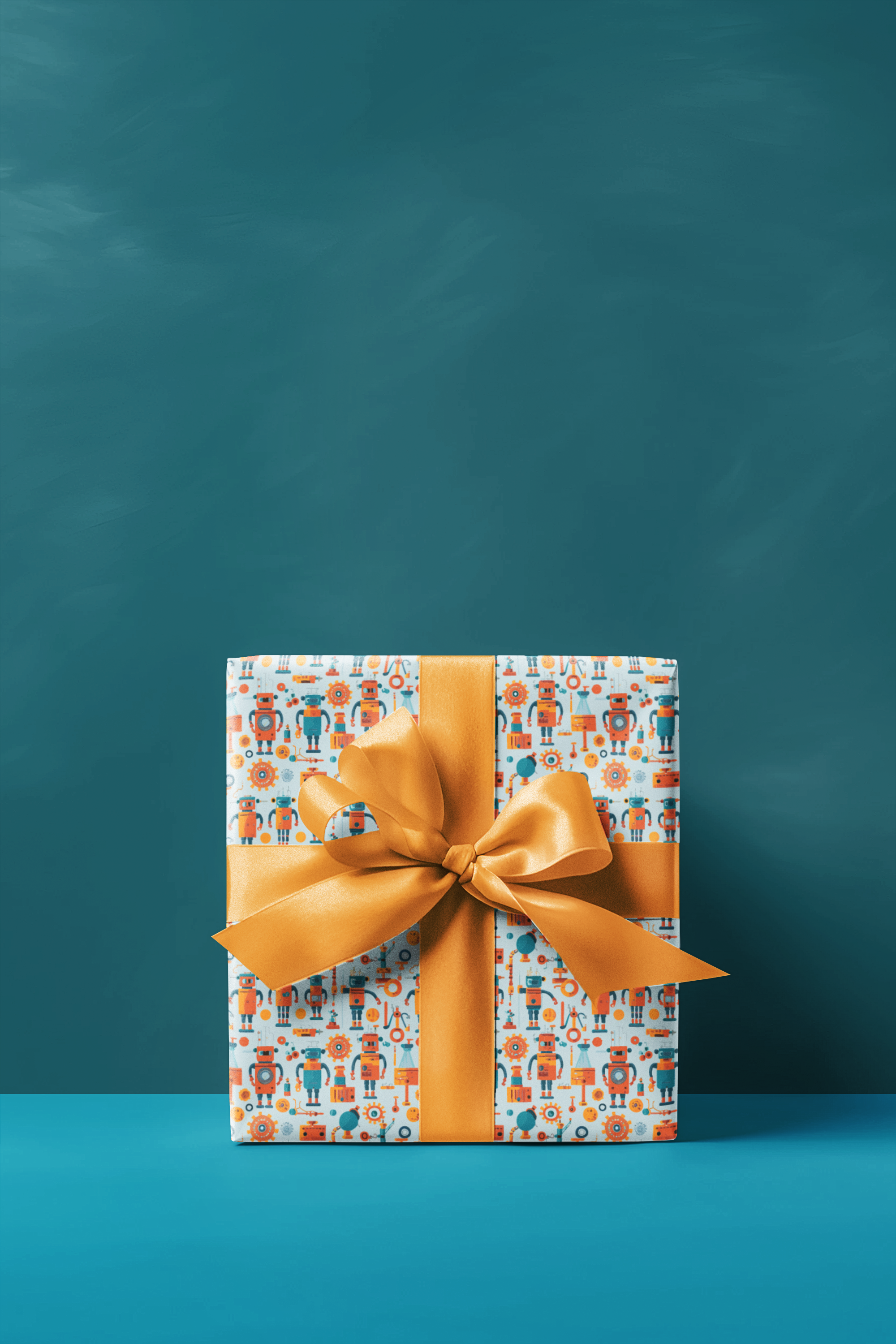 Robot Factory Wrapping Paper, 29"x20", 5 sheets, heavy-duty, peek-proof