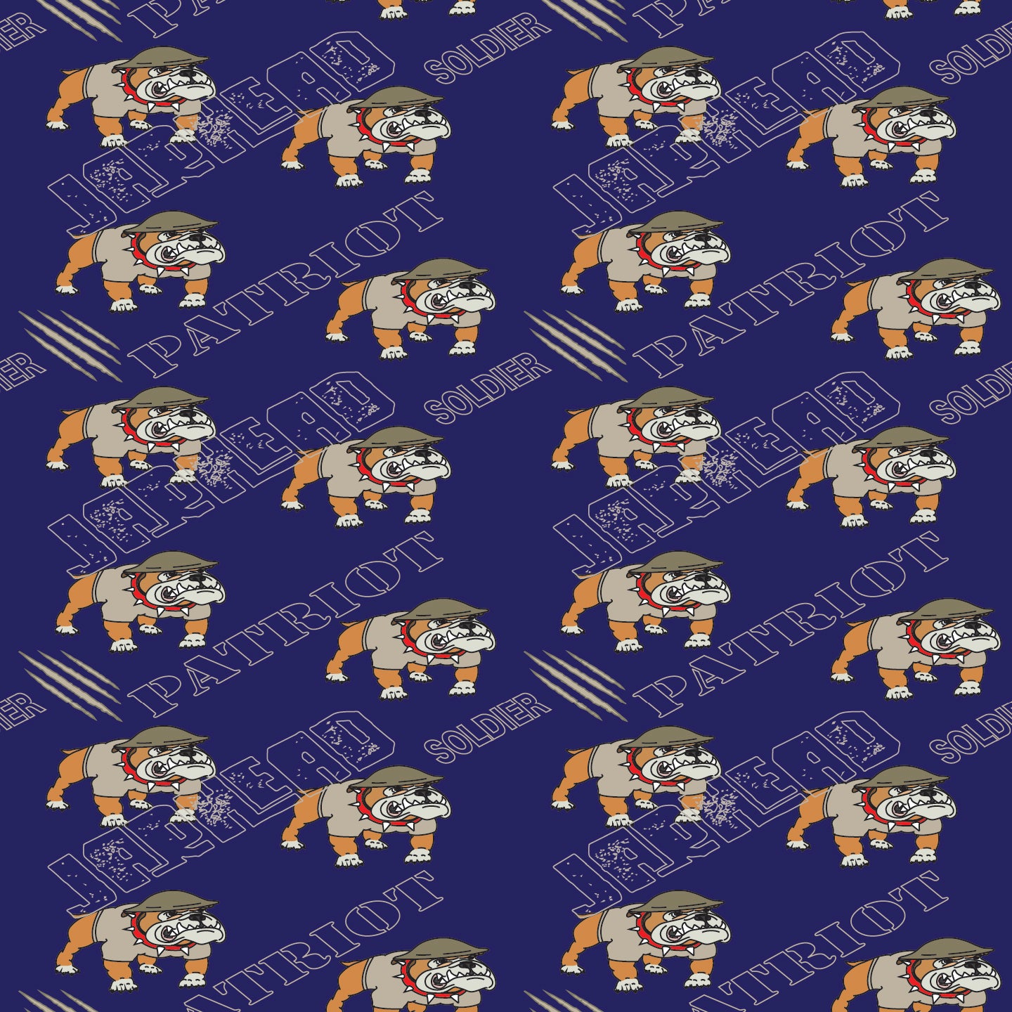 Bulldog Wrapping Paper Marines, 29" X 20", 5 sheets, choice 2 backgrounds