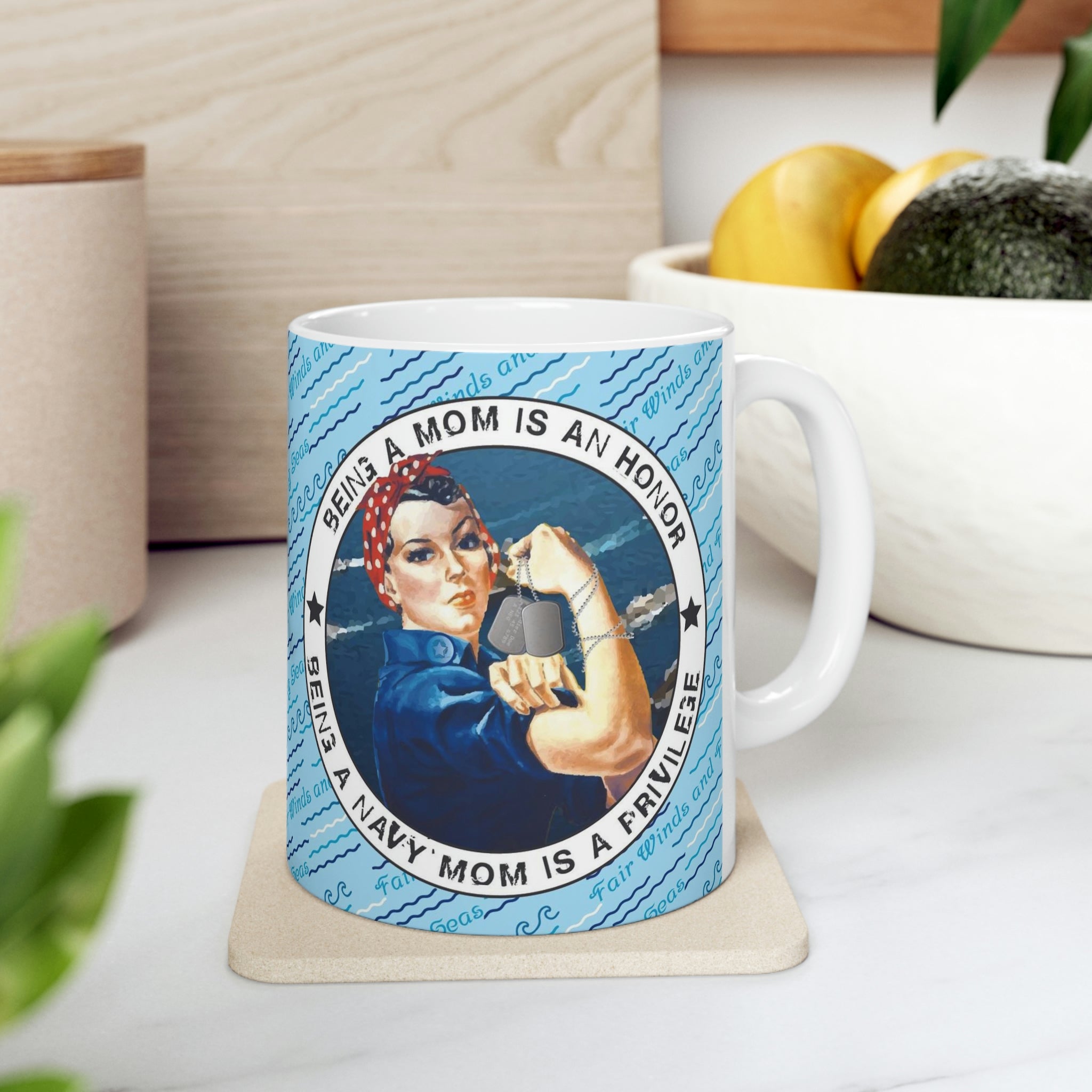 Navy Mom Privilege Mug, Ceramic, 11oz