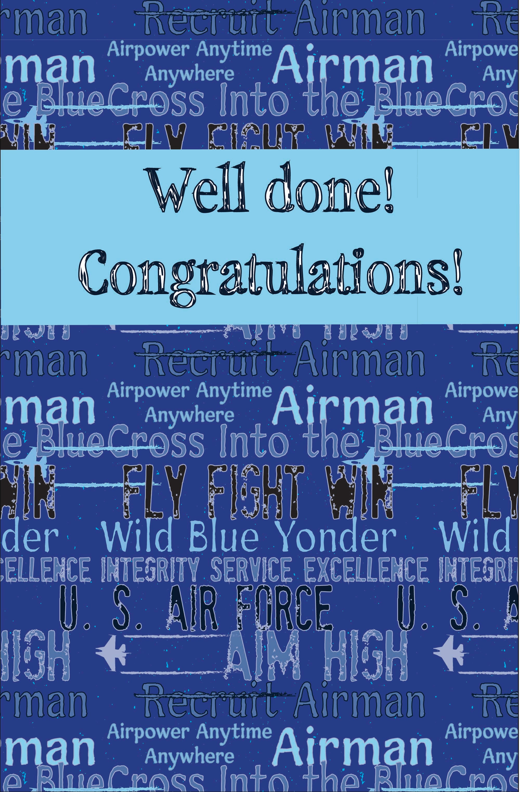 Air Force Congratulations Card, 4.25"x 5.5", envelope included