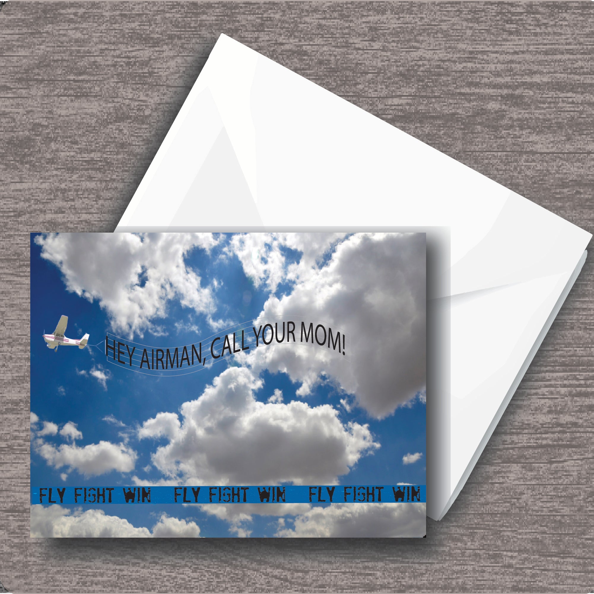 Airman Call Your Mom Card, envelope included, 4.25" X 5.5"