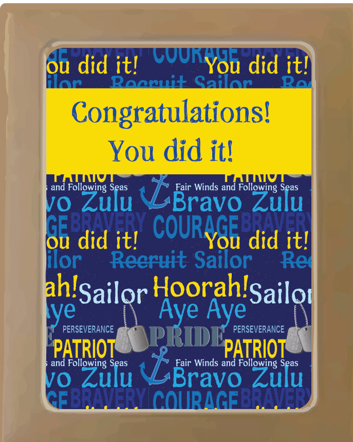 Navy Congratulations Card, 4.25" X 5.5", envelope included