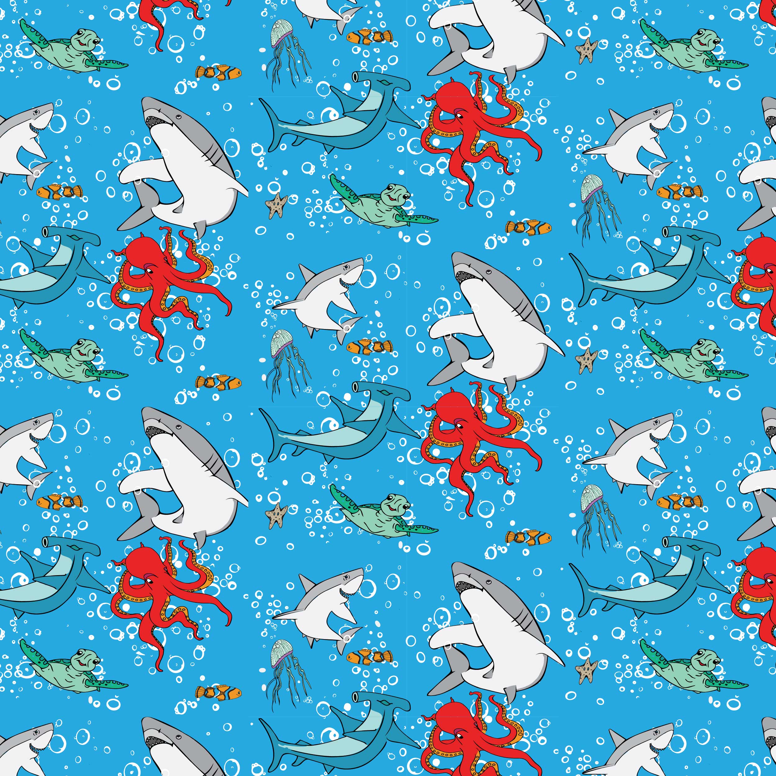 Sharks Play Wrapping Paper - 5 shts.