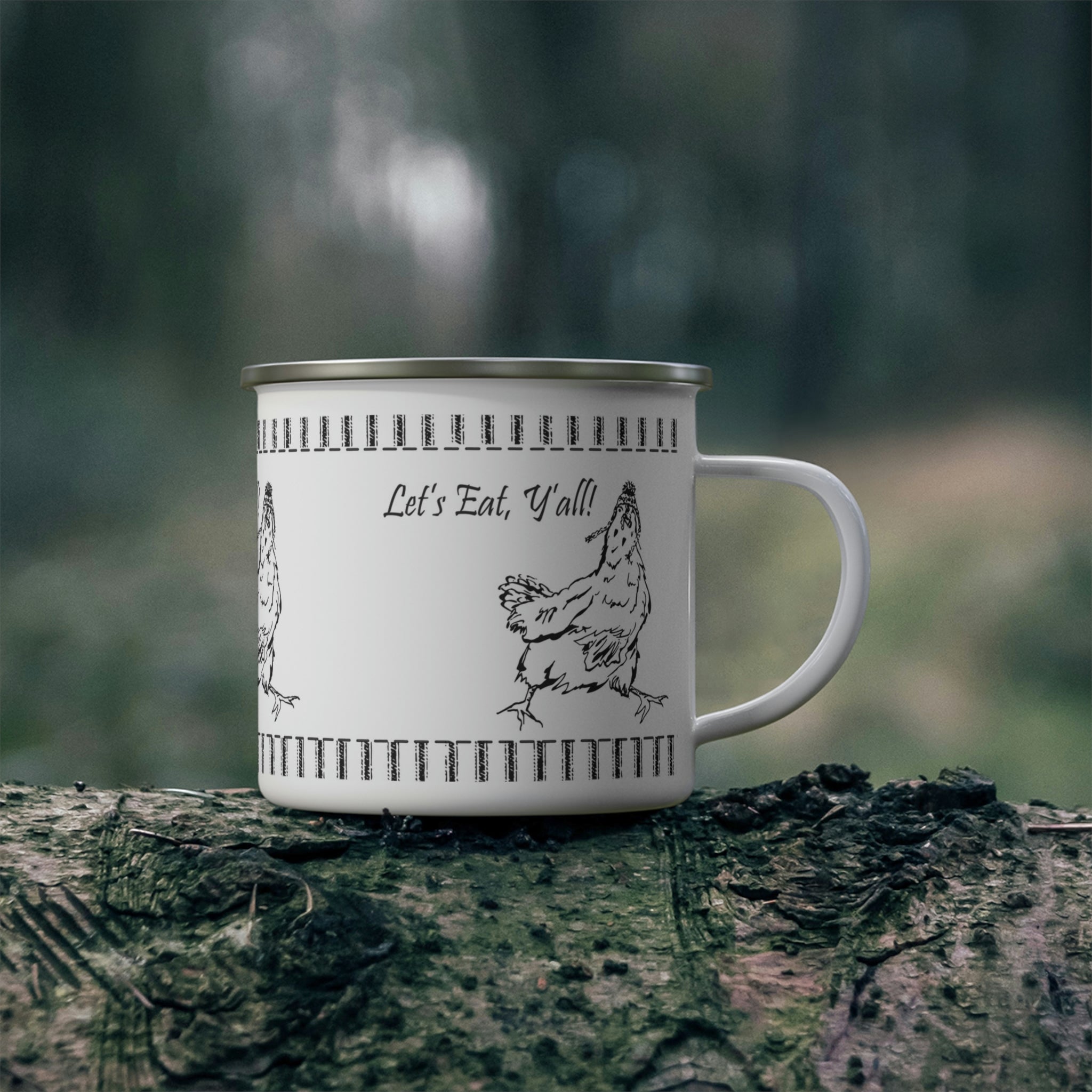 Let's Eat Y'all Enamel Camping Mug